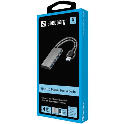USB HUB 4 port Sandberg Pocket USB 3.0 133-88 slika 2