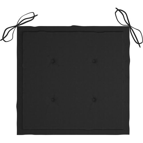 Stolica za ljuljanje s crnim jastukom od masivne tikovine slika 4