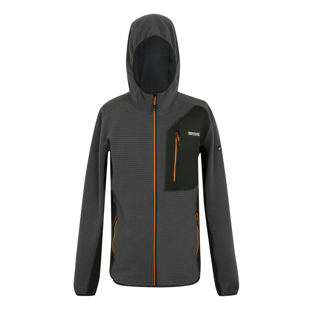 Regatta Muški duks na kopčanje sa kapuljačom Lakewright Fleece Ash/Black slika 1