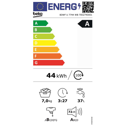 Beko perilica rublja B3WFU7744WB slika 6