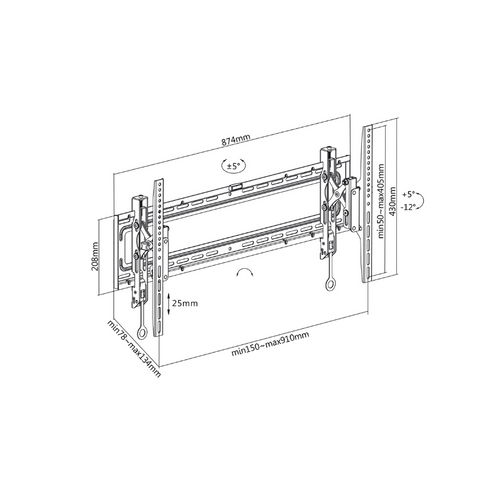 Stell nosač SLIM 43"-100" SHO 3630 slika 9