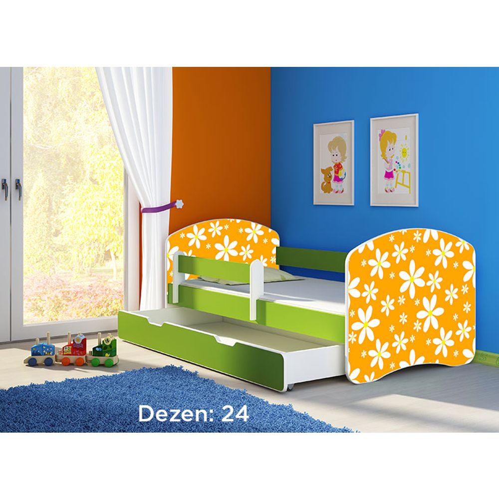 ACMA Dječiji krevet Acma II sa ladicom Green - 140x70cm - Dezen 24 slika 2