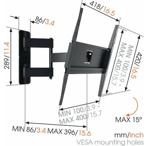 Vogels MA3040, zidni stalak za ekrane od 32"-55" sa nagibom i pomakom 180st. slika 4