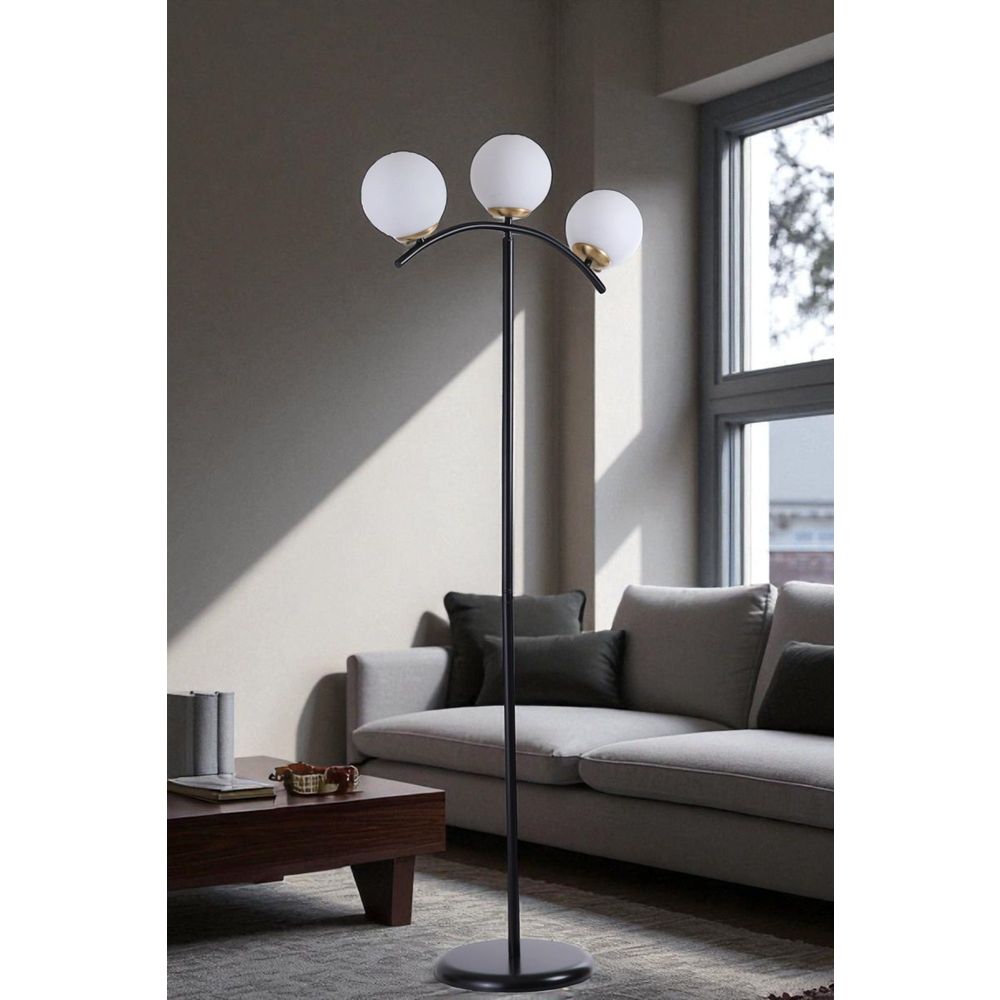 Opviq Podna lampa 886, bijela, crna slika 1