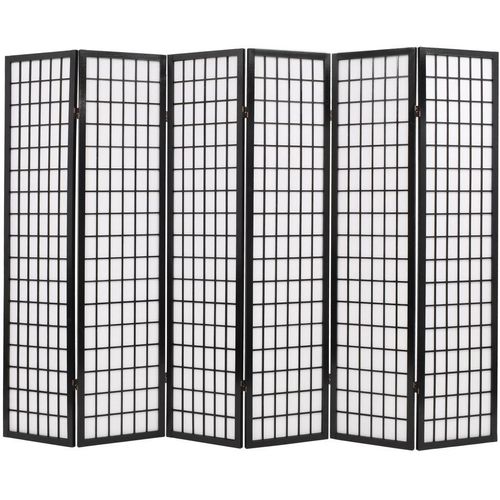 Sklopiva sobna pregrada sa 6 panela u japanskom stilu 240x170 cm crna slika 1