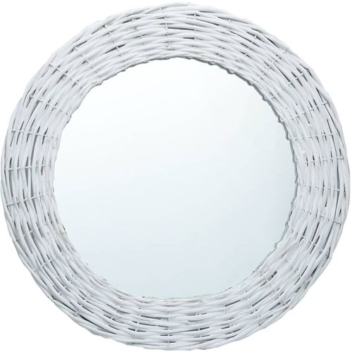 Ogledalo od pruća 80 cm bijelo slika 12
