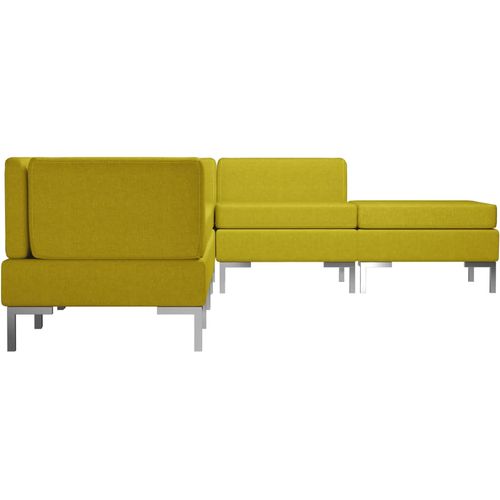 6-dijelni set sofa od tkanine žuti slika 11