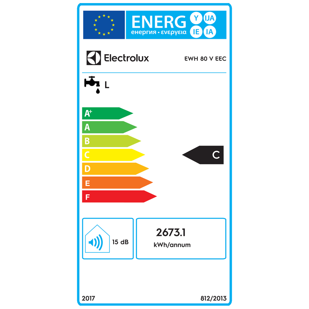Electrolux Bojler 80 lit., Cijevni električni grijač (TEN), 2kW, IPX4 - EWH 80 V EEC slika 7