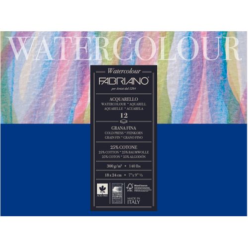 Blok FABRIANO Watercolor Gf 18X24 300G 12L 17311824 slika 1