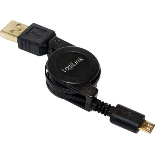 LogiLink USB kabel USB 2.0 USB-A utikač, USB-Micro-B utikač 0.75 m crna uklj. namotač CU0090 slika 2