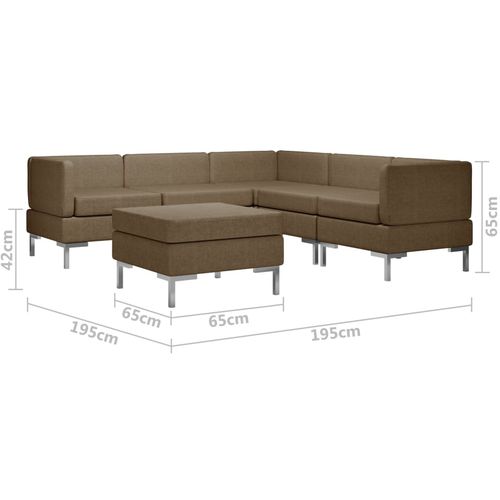 6-dijelni set sofa od tkanine smeđi slika 22