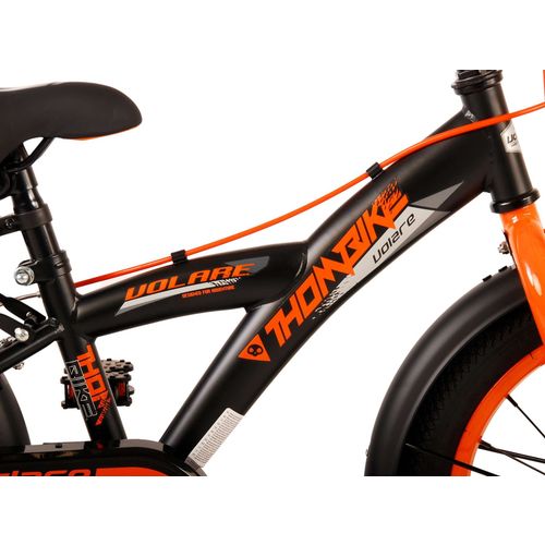 Dječji bicikl Volare Thombike 16" s dvije ručne kočnice crno-narančasti slika 7
