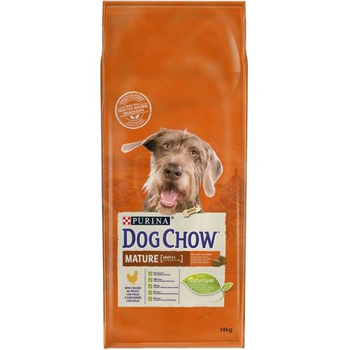 DOG CHOW Mature Adult 5+, potpuna hrana za kućne ljubimce, za starije pse od 5 godina, piletina, 14 kg / XXL slika 1