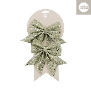 Novogodišnje dekor mašne Bow set 2pcs 12x13 1162687 - L. Green - EDL