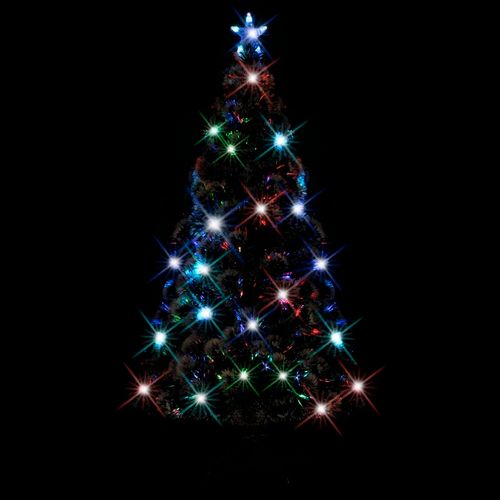Umjetno božićno drvce sa stalkom LED 150 cm optička vlakna slika 16