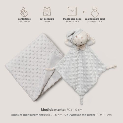 InterBaby set dekica Bubble i tješlica Bear Grey slika 7