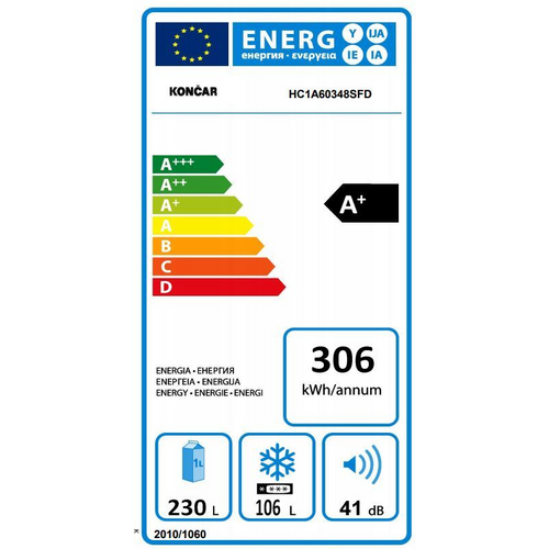 Končar kombinirani hladnjak HC1A60348SFD slika 3