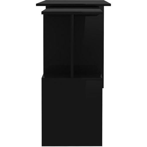 Kutni radni stol visoki sjaj crni 200 x 50 x 76 cm od iverice slika 46