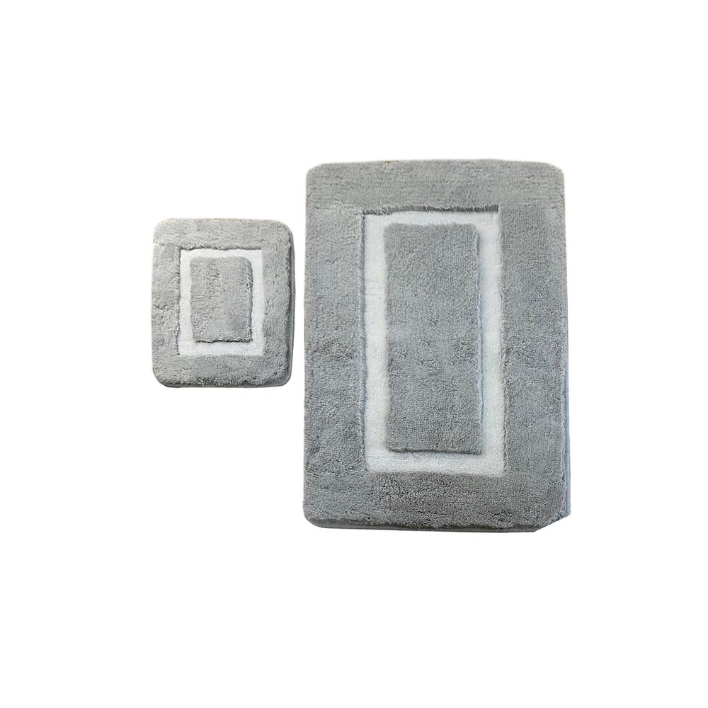 Set Kupatilskih Prostirki Quadrato Frame - Siva (2 Komada) slika 3