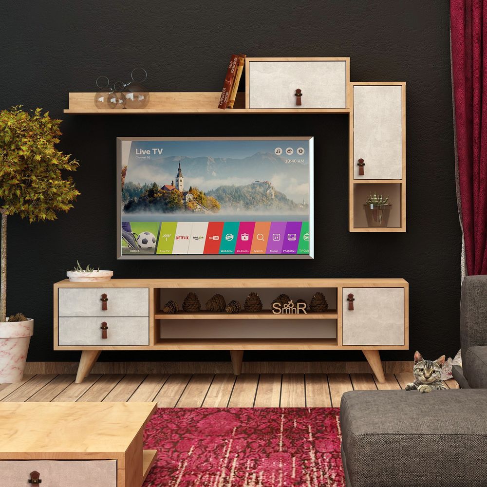 Eleva Oak Bijela TV Jedinica slika 1