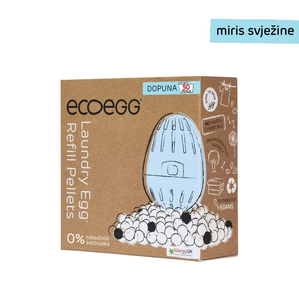 EcoEgg 2U1 Dopuna za eko jaje, eko deterdžent i omekšivač za veš, 50 pranja - Miris svježine slika 1