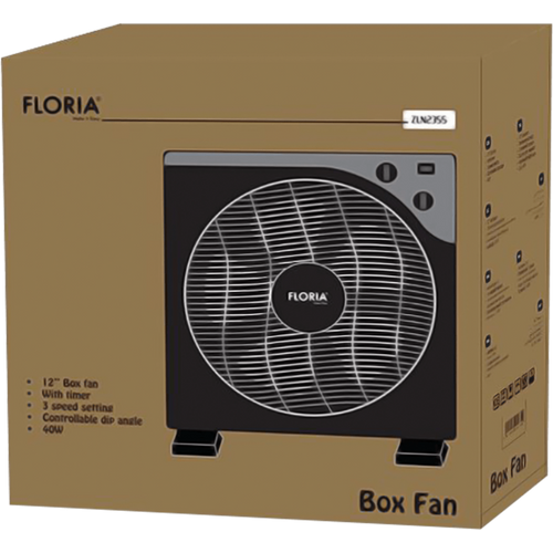 Floria ventilator, podni, promjer 30 cm, timer, 40 W, crni - ZLN2355/BK slika 2