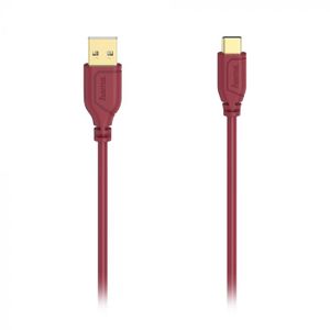 Hama USB-C kabl, fleksibilan, bakar, pozlata, 0.75m crveni