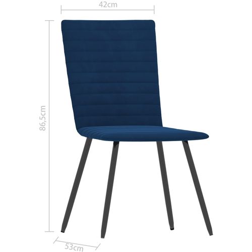Blagovaonske stolice 6 kom plave baršunaste slika 35