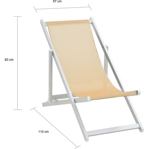 Sklopive stolice za plažu od aluminija i tekstilena 2 kom krem slika 8