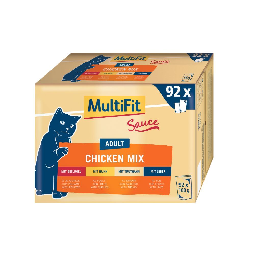 MultiFit Cat Adult piletina u umaku mix Multipack 92x100 g slika 1