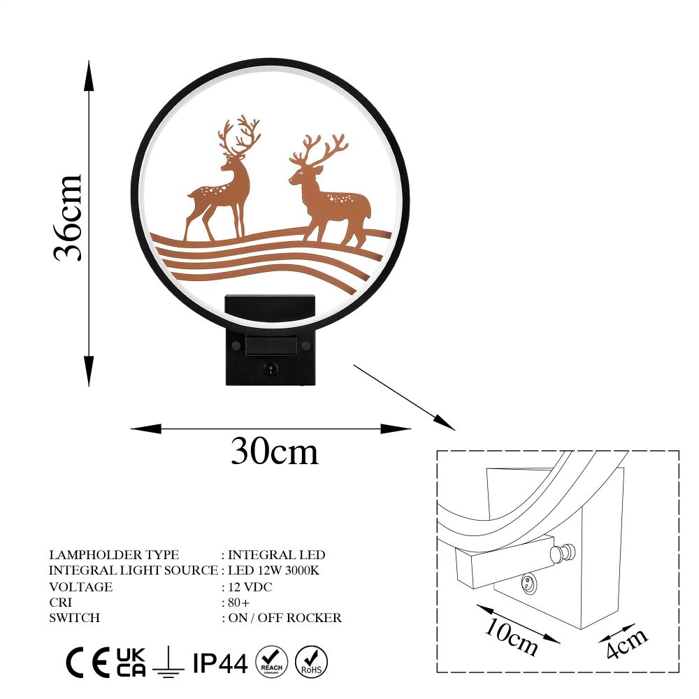 Zidna Lampa XMAS22 Black Copper slika 8