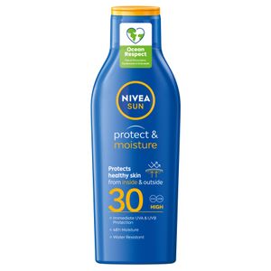 NIVEA SUN Protect & Moisture hidratantni losion za sunčanje SPF 30, 200 ml
