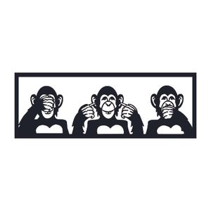 Wallity Metalna zidna dekoracija, Three Monkeys - M