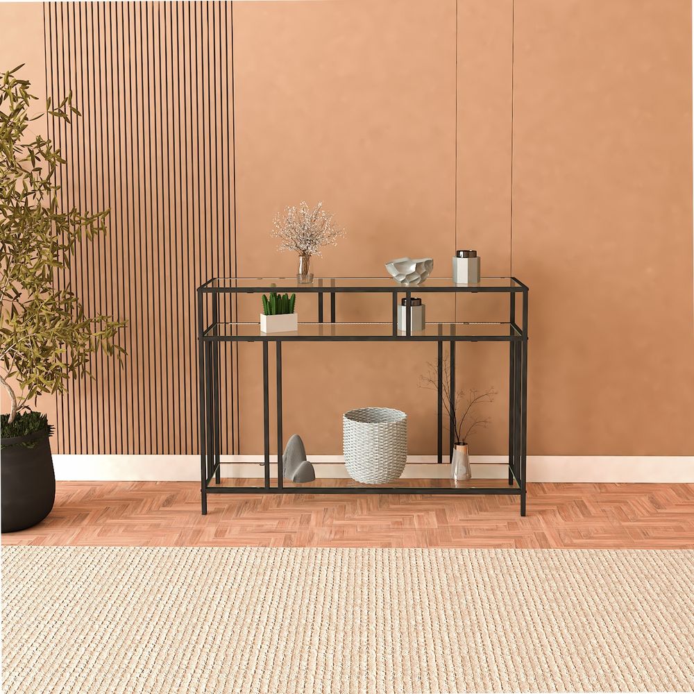 Venedik - Crni Stakleni Komodin 100 Black Sideboard slika 2
