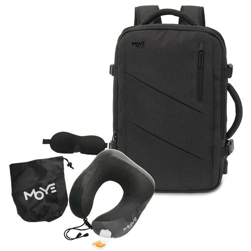 Moye Trailblazer 17,3" Backpack Black O10 + Neck Pillow Grey slika 1