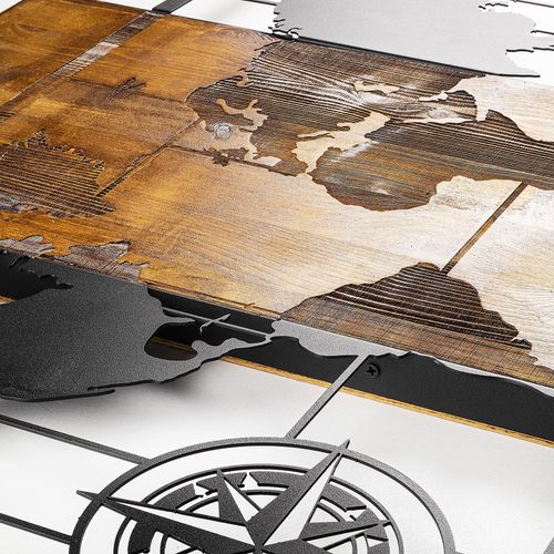 World Map With Compass Walnut
Black Decorative Wooden Wall Accessory slika 4