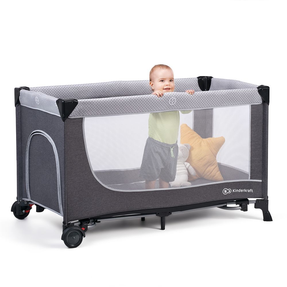 Kinderkraft Vikend krevetac LEODY, Grey slika 7