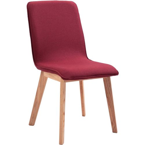 Blagovaonske stolice tkanina i hrastovina 2 kom crvene slika 16