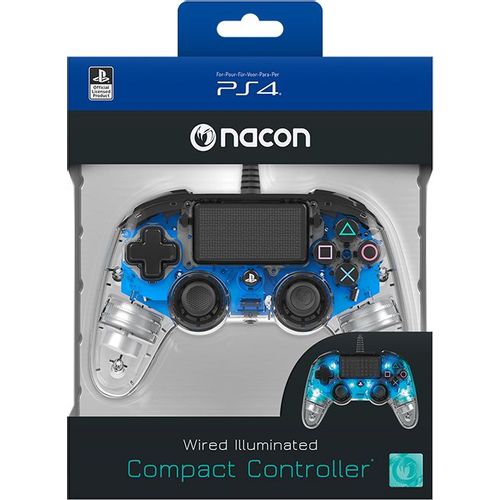 Bigben PS4 Nacon Compact Light Wired Controller prozirno-plavi slika 1