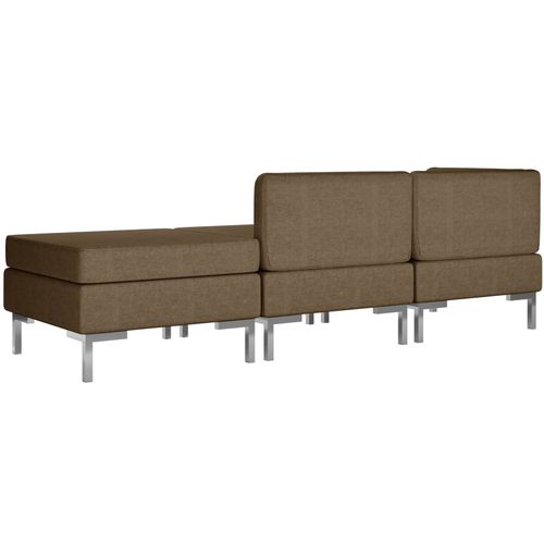 3-dijelni set sofa od tkanine smeđi slika 27