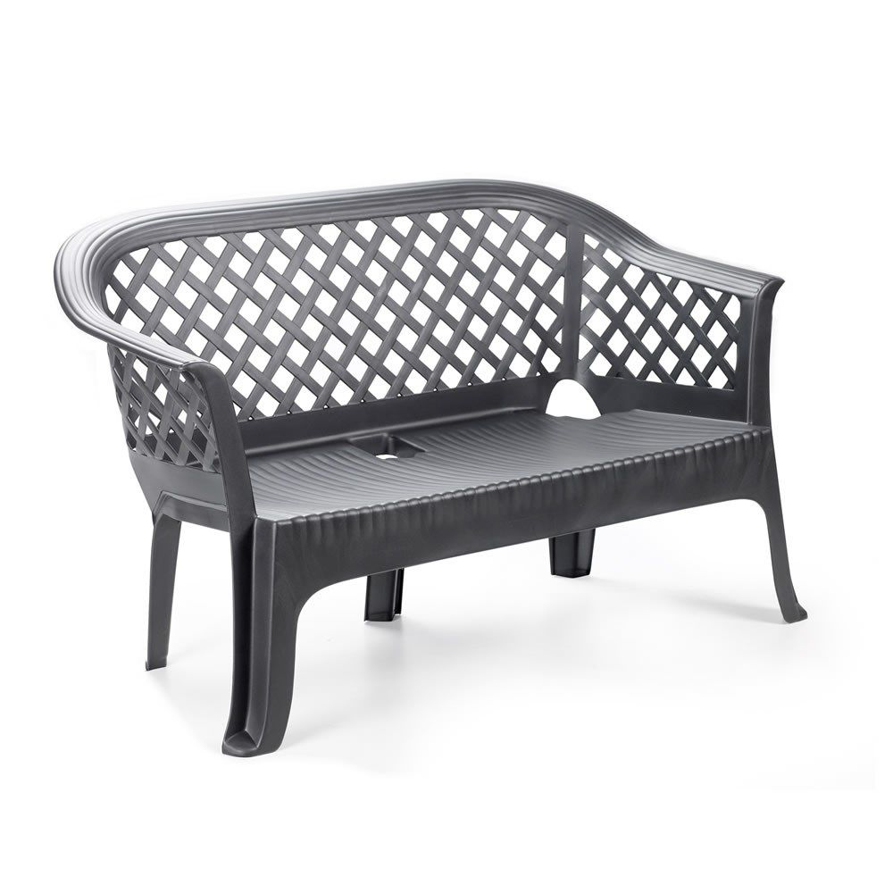 PROGARDEN klupa Lariana antracit 134x72x76 cm slika 1