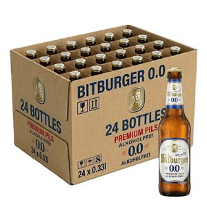 Bitburger bezalkoholno pivo flaša 0% 330ml x 24 kom 