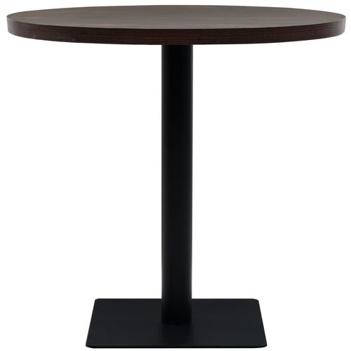 Okrugli stol za bistro od MDF-a i čelika 80x75 cm tamni pepeljasti slika 25