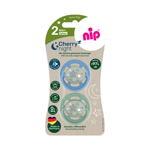 nip® Duda varalica Cherry Night 6m+ (veličina 2) - Latex, 2kom Plava/Mint