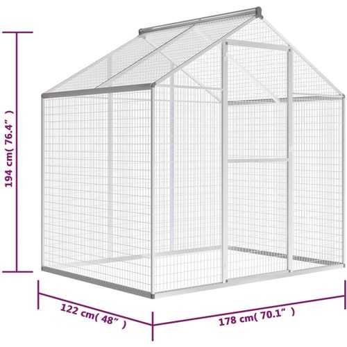 Vanjski kavez za ptice od aluminija 178 x 122 x 194 cm slika 26