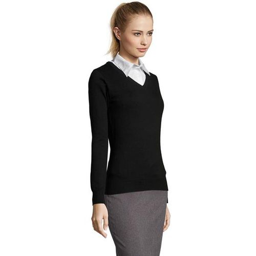 GALAXY WOMEN ženski džemper na V izrez - Crna, S  slika 3
