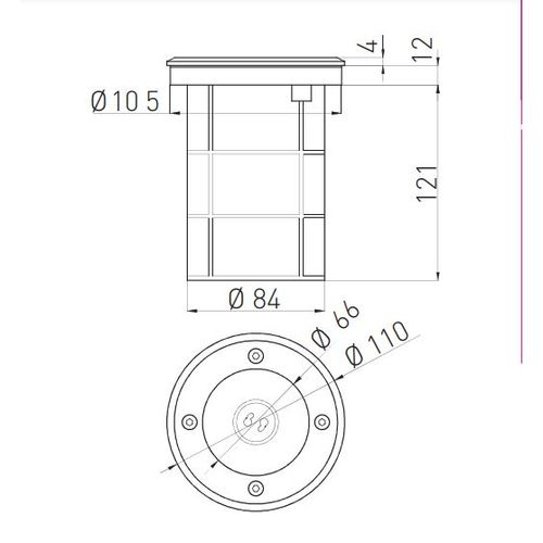 Vanjska podna lampa GTV ALFA-O 1x GU10 230V IP67 slika 2