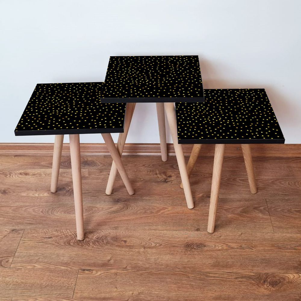 Nesting Table 3Shp250 - Set od 3 komada u crnoj i zlatnoj boji slika 1