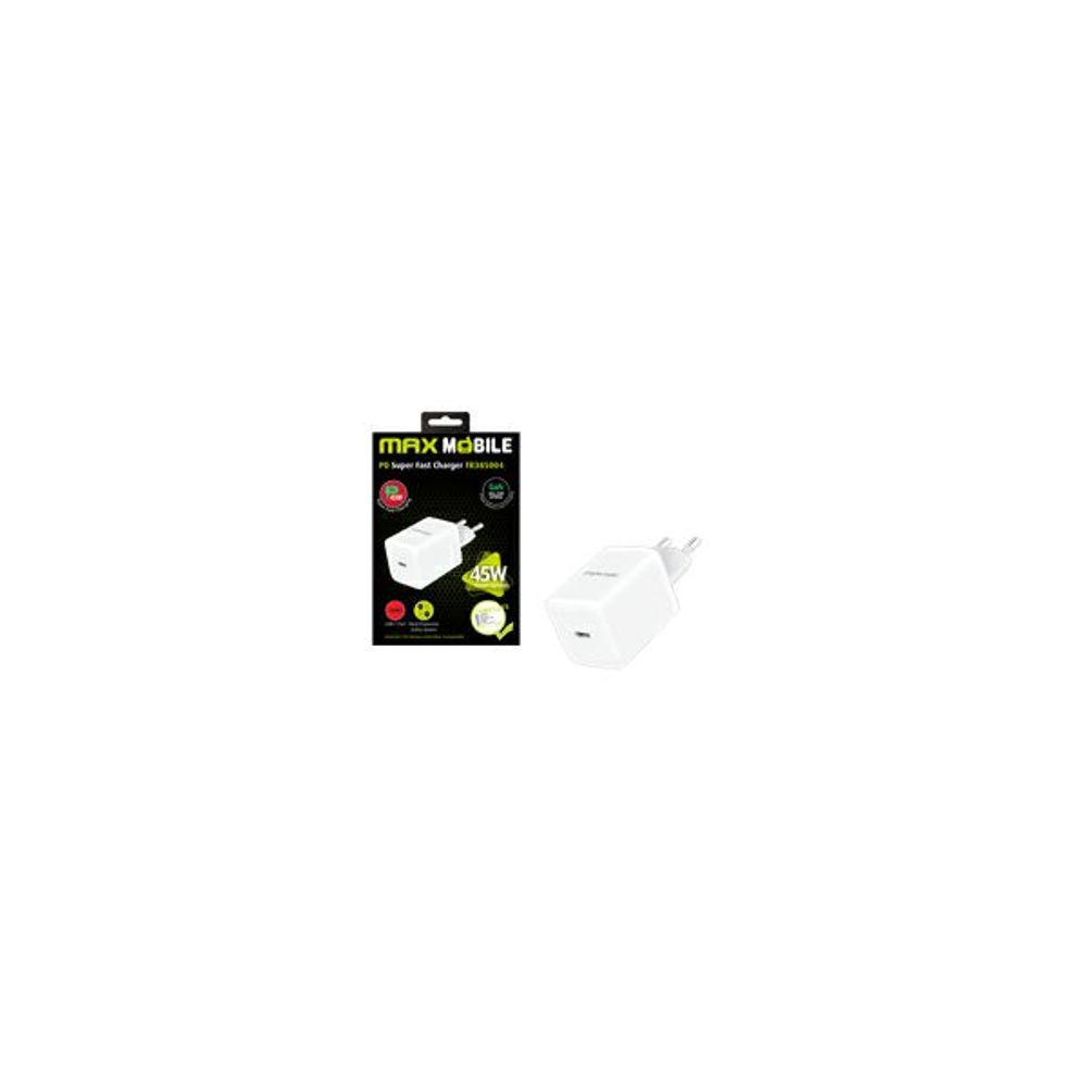 MAXMOBILE KUĆNI PUNJAČ PD SUPER FAST CHARGE TYPE C,TR385004 AVS Gan 45W slika 2
