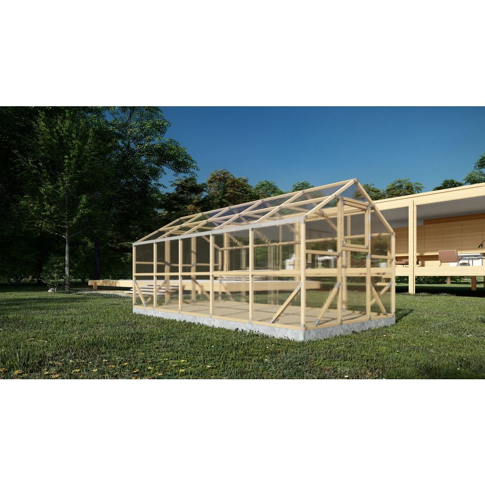 Drveni plastenik CASA XL 2.6m x 5m, polykarbonat 4mm slika 5